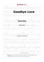 Sheet music, chords Geordie - Goodbye Love