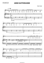 Sheet music, chords TIM PLVNK - ANNE KAFFEEKANNE