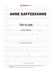 Sheet music, chords TIM PLVNK - ANNE KAFFEEKANNE