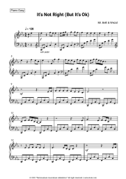 Sheet music, chords Mr. Belt & Wezol - It's Not Right (But It's Ok)