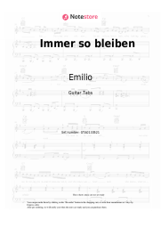 Sheet music, chords Emilio - Immer so bleiben