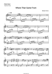 Sheet music, chords Randy Travis - Where That Came From