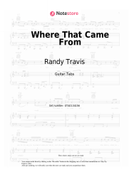 Sheet music, chords Randy Travis - Where That Came From