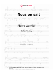 Sheet music, chords Pierre Garnier - Nous on sait