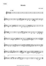 Sheet music, chords F. R. David - Words