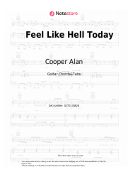 Sheet music, chords Cooper Alan - Feel Like Hell Today