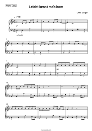 Sheet music, chords Chris Steger - Leicht kennt ma's hom