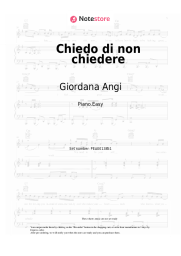 Sheet music, chords Giordana Angi - Chiedo di non chiedere
