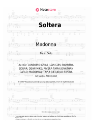 Sheet music, chords Maluma, Madonna - Soltera