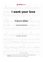Sheet music, chords French Affair - I want your love