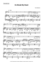 Sheet music, chords Toni Braxton - Un-Break My Heart