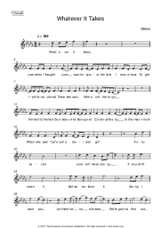 Sheet music, chords Milow - Whatever It Takes