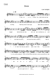 Sheet music, chords Liam Gallagher - Once