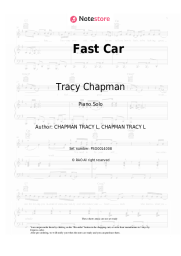 Sheet music, chords Tracy Chapman - Fast Car