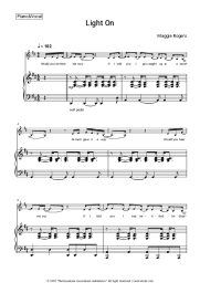 Sheet music, chords Maggie Rogers - Light On