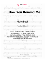 Sheet music, chords Nickelback - How You Remind Me