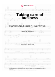 Sheet music, chords Bachman-Turner Overdrive - Taking care of business