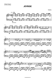 Sheet music, chords Kesha - JOYRIDE