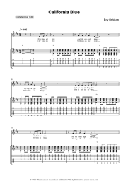 Sheet music, chords Roy Orbison - California Blue