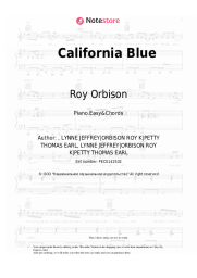 Sheet music, chords Roy Orbison - California Blue