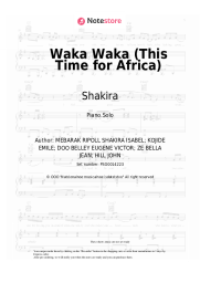 Sheet music, chords Shakira - Waka Waka (This Time for Africa)