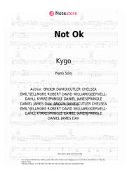 Sheet music, chords Kygo, Chelsea Cutler - Not Ok