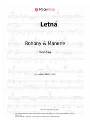 Sheet music, chords Rohony & Manene - Letná