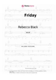 Sheet music, chords Rebecca Black - Friday