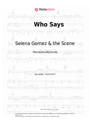 Sheet music, chords Selena Gomez & the Scene - Who Says