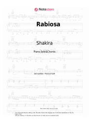 Sheet music, chords Shakira, El Cata - Rabiosa
