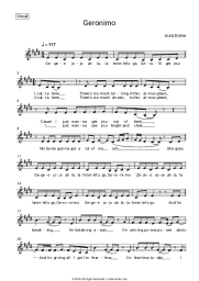 Sheet music, chords Aura Dione - Geronimo