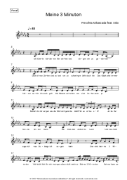 Sheet music, chords Freschta Akbarzada, Sido - Meine 3 Minuten