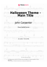 Sheet music, chords John Carpenter - Halloween Theme - Main Title