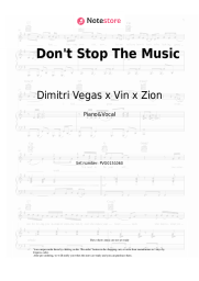 Sheet music, chords Dimitri Vegas x Vin x Zion - Don't Stop The Music