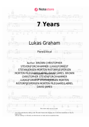 Sheet music, chords Lukas Graham - 7 Years