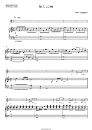 Sheet music, chords Jon & Vangelis - Is it love