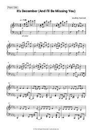 Sheet music, chords Audrey Hannah - It's December (And I'll Be Missing You)