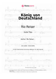 Sheet music, chords Rio Reiser - König von Deutschland