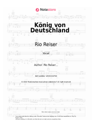 Sheet music, chords Rio Reiser - König von Deutschland