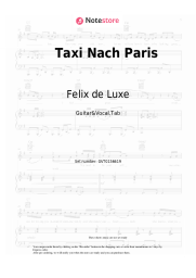 Sheet music, chords Felix de Luxe - Taxi Nach Paris