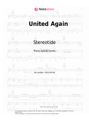 Sheet music, chords Stereotide, Vicki Sorg - United Again