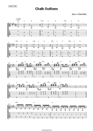 Sheet music, chords Ren, Chinchilla - Chalk Outlines