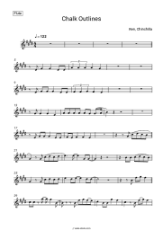 Sheet music, chords Ren, Chinchilla - Chalk Outlines