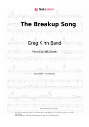 Sheet music, chords Greg Kihn Band - The Breakup Song (They Don't Write 'Em)