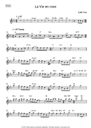 Sheet music, chords Edith Piaf - La Vie en rose