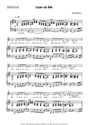 Sheet music, chords Bill Withers - Lean on Me