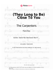 Sheet music, chords The Carpenters - (They Long to Be) Close To You