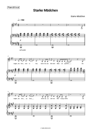 Sheet music, chords Sarah Engels - Starke Mädchen