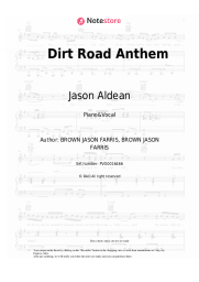Sheet music, chords Jason Aldean - Dirt Road Anthem