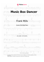 Sheet music, chords Frank Mills - Music Box Dancer